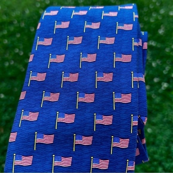 Robert Talbott American Flag Silk Tie | Made in USA - Picture 4 of 7